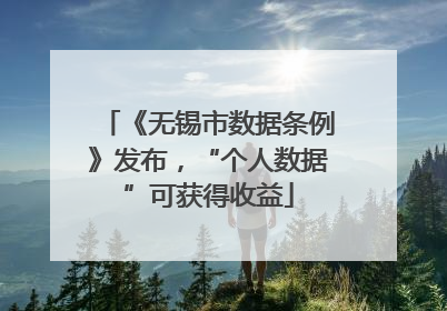 《无锡市数据条例》发布，“个人数据”可获得收益