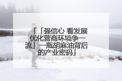 「强信心 看发展 优化营商环境争一流」一瓶胡麻油背后的产业密码