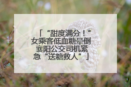 “甜度满分！”女乘客低血糖晕倒 襄阳公交司机紧急“送糖救人”