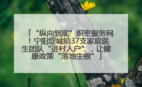“纵向到底”织密服务网！宁阳堽城镇37支家庭医生团队“进村入户”，让健康政策“落地生根”