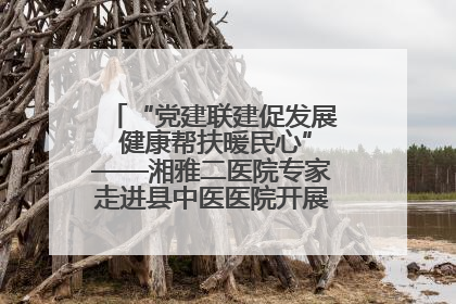 “党建联建促发展 健康帮扶暖民心”——湘雅二医院专家走进县中医医院开展健康帮扶活动