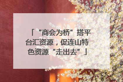 “商会为桥”搭平台汇资源，促连山特色资源“走出去”