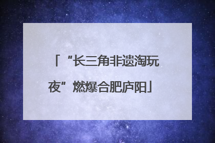 “长三角非遗淘玩夜”燃爆合肥庐阳