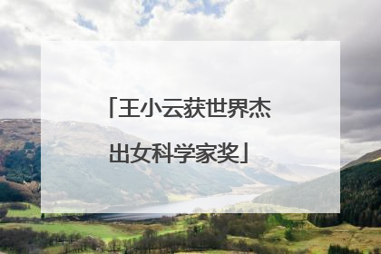 王小云获世界杰出女科学家奖