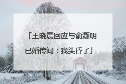 王晓晨回应与俞灏明已婚传闻：我头昏了