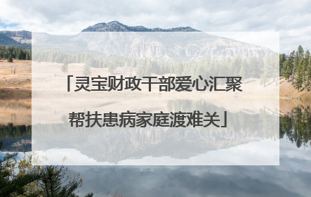 灵宝财政干部爱心汇聚 帮扶患病家庭渡难关