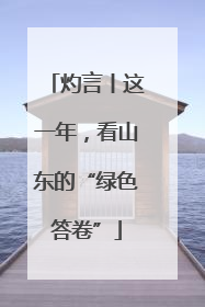 灼言丨这一年，看山东的“绿色答卷”