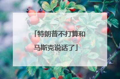 特朗普不打算和马斯克说话了