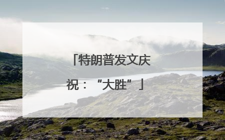 特朗普发文庆祝：“大胜”