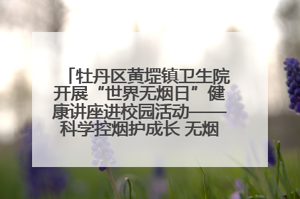 牡丹区黄堽镇卫生院开展“世界无烟日”健康讲座进校园活动——科学控烟护成长 无烟环境助健康