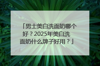 男士美白洗面奶哪个好?2025年美白洗面奶什么牌子好用?
