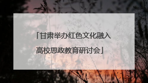 甘肃举办红色文化融入高校思政教育研讨会