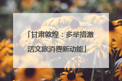甘肃敦煌：多举措激活文旅消费新动能