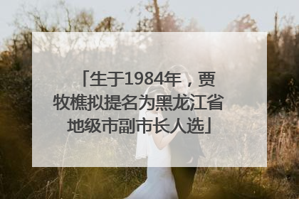 生于1984年，贾牧樵拟提名为黑龙江省地级市副市长人选