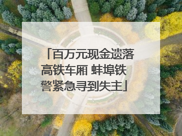 百万元现金遗落高铁车厢 蚌埠铁警紧急寻到失主