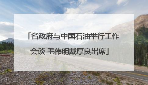 省政府与中国石油举行工作会谈 毛伟明戴厚良出席