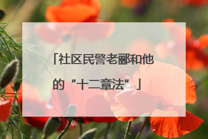社区民警老郦和他的“十二章法”