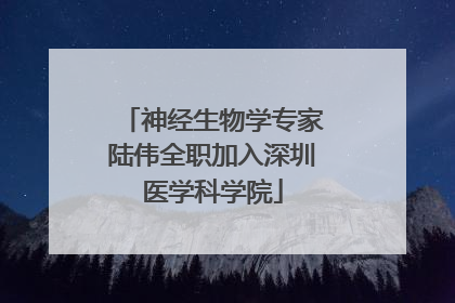 神经生物学专家陆伟全职加入深圳医学科学院