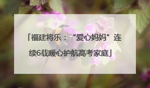 福建将乐：“爱心妈妈”连续6载暖心护航高考家庭