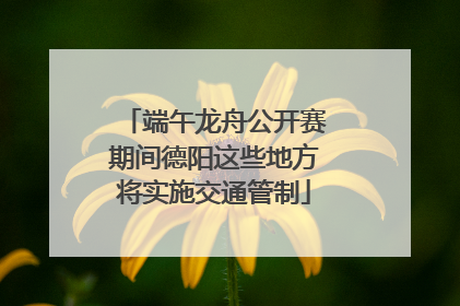 端午龙舟公开赛期间德阳这些地方将实施交通管制