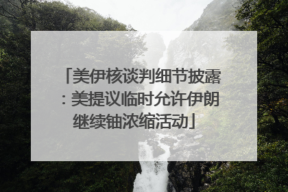 美伊核谈判细节披露：美提议临时允许伊朗继续铀浓缩活动