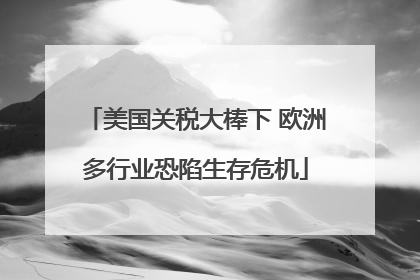 美国关税大棒下 欧洲多行业恐陷生存危机