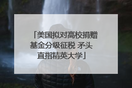 美国拟对高校捐赠基金分级征税 矛头直指精英大学