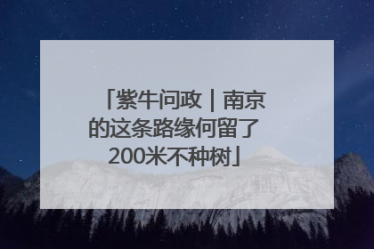 紫牛问政｜南京的这条路缘何留了200米不种树