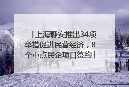 上海静安推出34项举措促进民营经济，8个重点民企项目签约