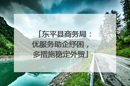 东平县商务局：优服务助企纾困，多措施稳定外贸