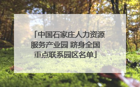 中国石家庄人力资源服务产业园 跻身全国重点联系园区名单