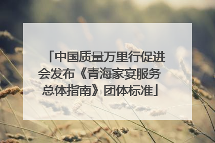 中国质量万里行促进会发布《青海家宴服务总体指南》团体标准