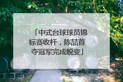 中式台球球员锦标赛收杆，陈喆首夺冠军完成蜕变
