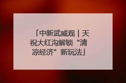 中新武威观｜天祝大红沟解锁“清凉经济”新玩法