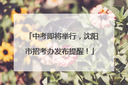 中考即将举行，沈阳市招考办发布提醒！