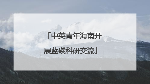 中英青年海南开展蓝碳科研交流
