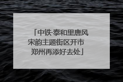 中铁·泰和里唐风宋韵主题街区开市 郑州再添好去处