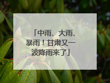 中雨、大雨、暴雨！甘肃又一波降雨来了