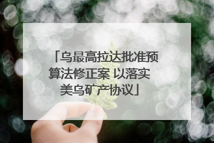 乌最高拉达批准预算法修正案 以落实美乌矿产协议
