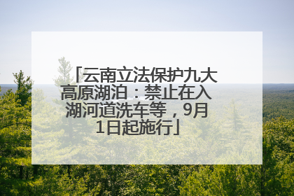 云南立法保护九大高原湖泊：禁止在入湖河道洗车等，9月1日起施行