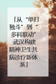 从“单打独斗”到“多科联动” 武汉构建精神卫生共病诊疗新体系