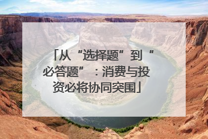 从“选择题”到“必答题”：消费与投资必将协同突围