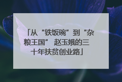 从“铁饭碗”到“杂粮王国” 赵玉娥的三十年扶贫创业路