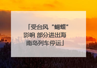 受台风“蝴蝶”影响 部分进出海南岛列车停运