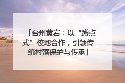 台州黄岩：以“蹲点式”校地合作，引领传统村落保护与传承