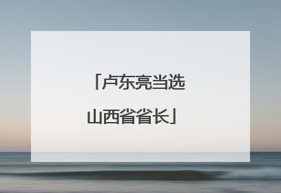 卢东亮当选山西省省长