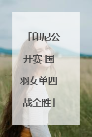 印尼公开赛 国羽女单四战全胜
