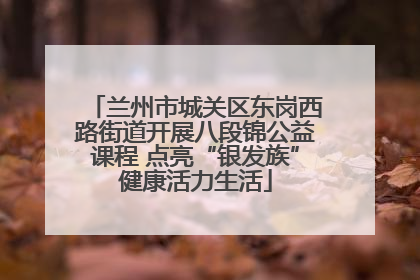兰州市城关区东岗西路街道开展八段锦公益课程 点亮“银发族”健康活力生活