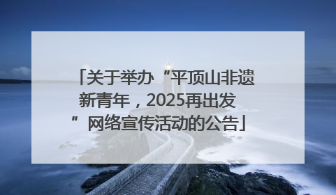 关于举办“平顶山非遗新青年，2025再出发”网络宣传活动的公告