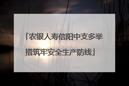农银人寿信阳中支多举措筑牢安全生产防线